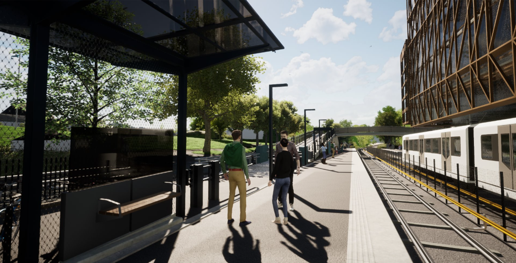 Fra perrongen til Diakonhjemmet stasjon