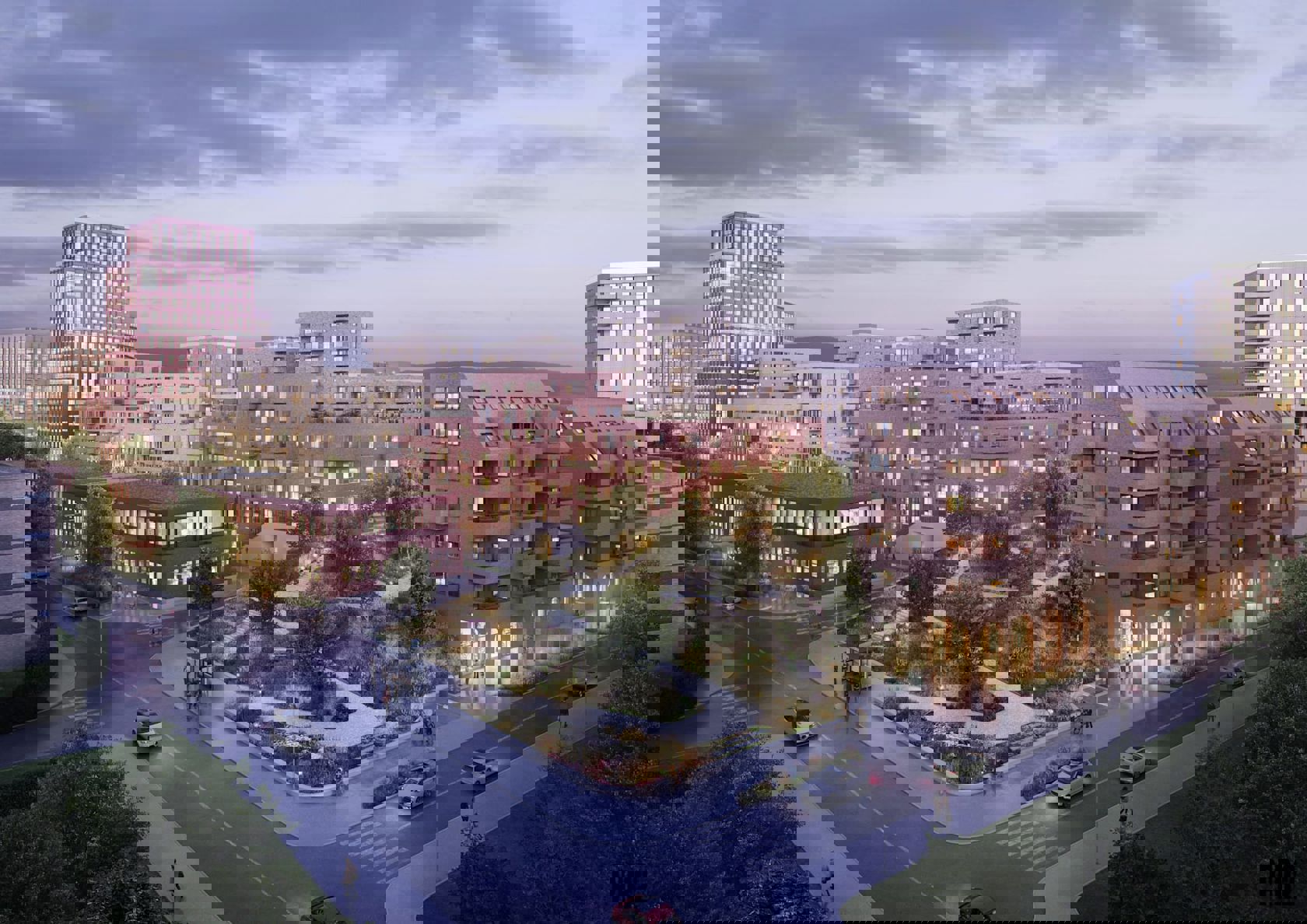 Bildet over viser forlag til ny utvikling av Etterstad base, sett fra sør. (Sporveien/Illustrasjon: PIR2 Oslo/Luce atelier).