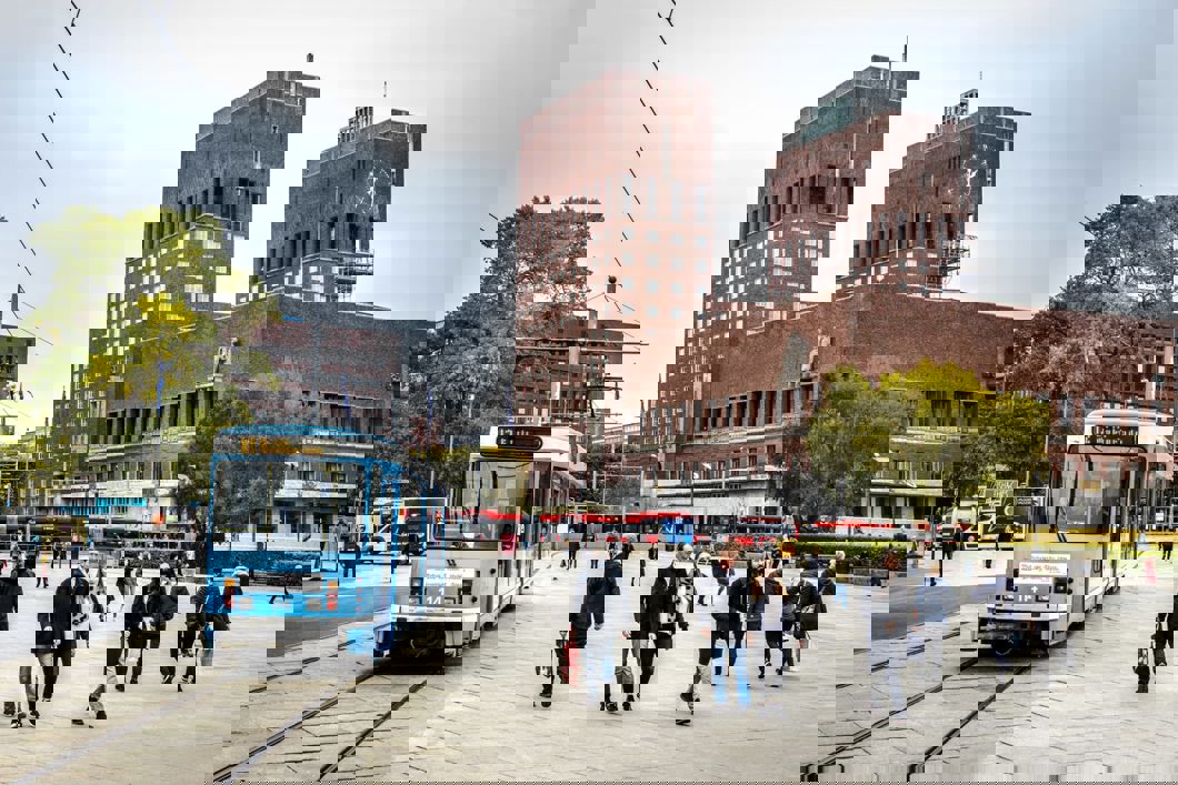 Det vil være stengt for trikk over Rådhusplassen og Aker Brygge i arbeidsperioden (foto Sporveien).