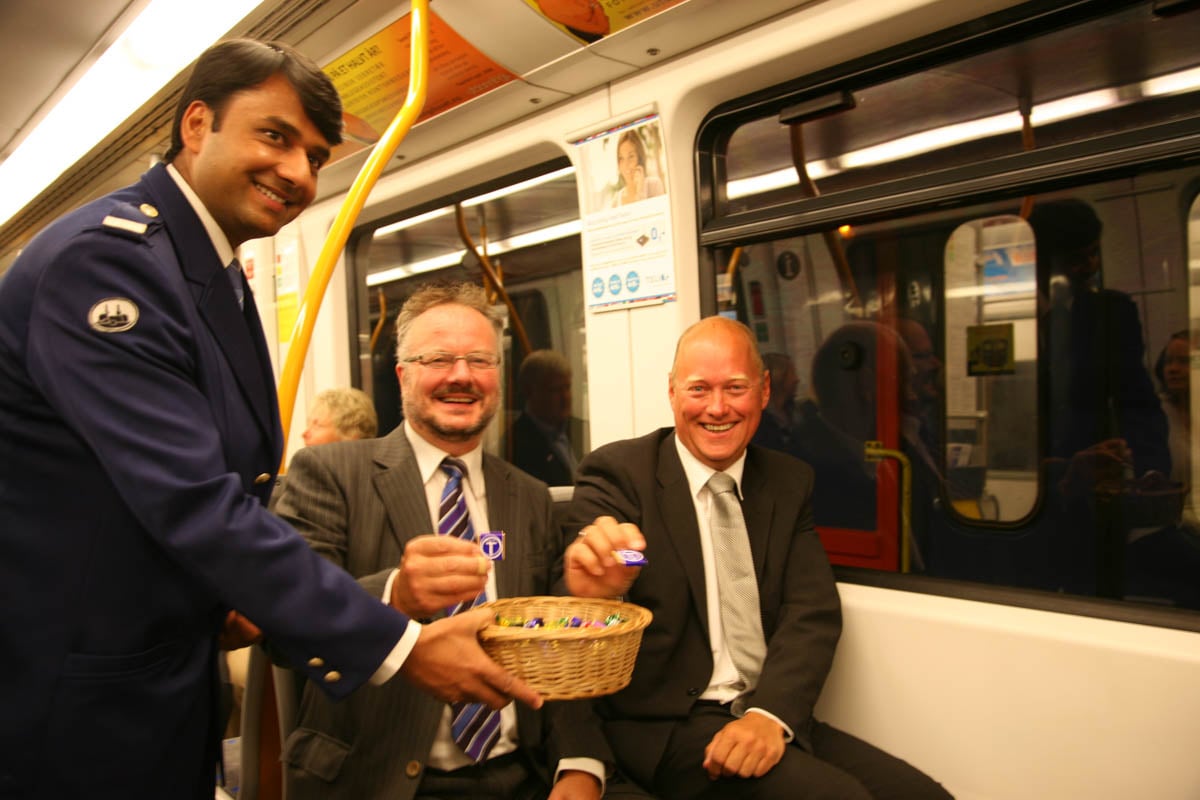 Byråd Peter N. Myhre og T-banedirektør Øystein Svendsen.