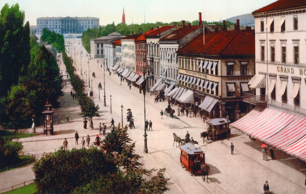 Hestesporvogn på vei mot Homansby